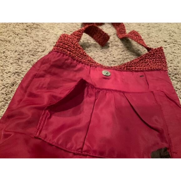 The Sak Crochet Stripe Shoulder Bag Red Blue Boho Hobo‎ Purse - Picture 5 of 8